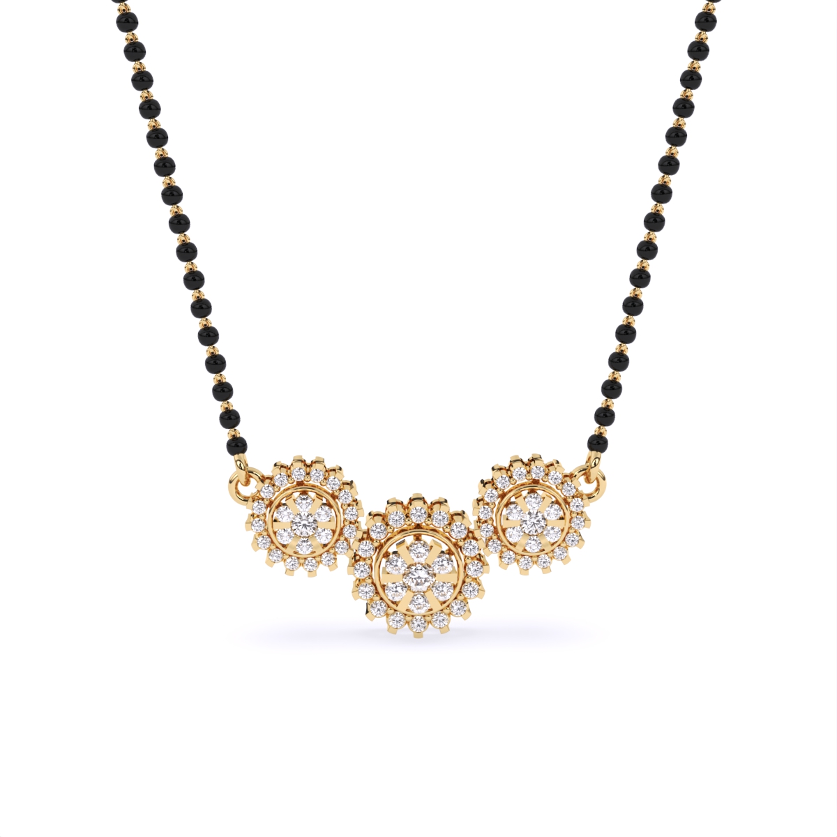 Beautiful Three Diamond-Studded Mangalsutra