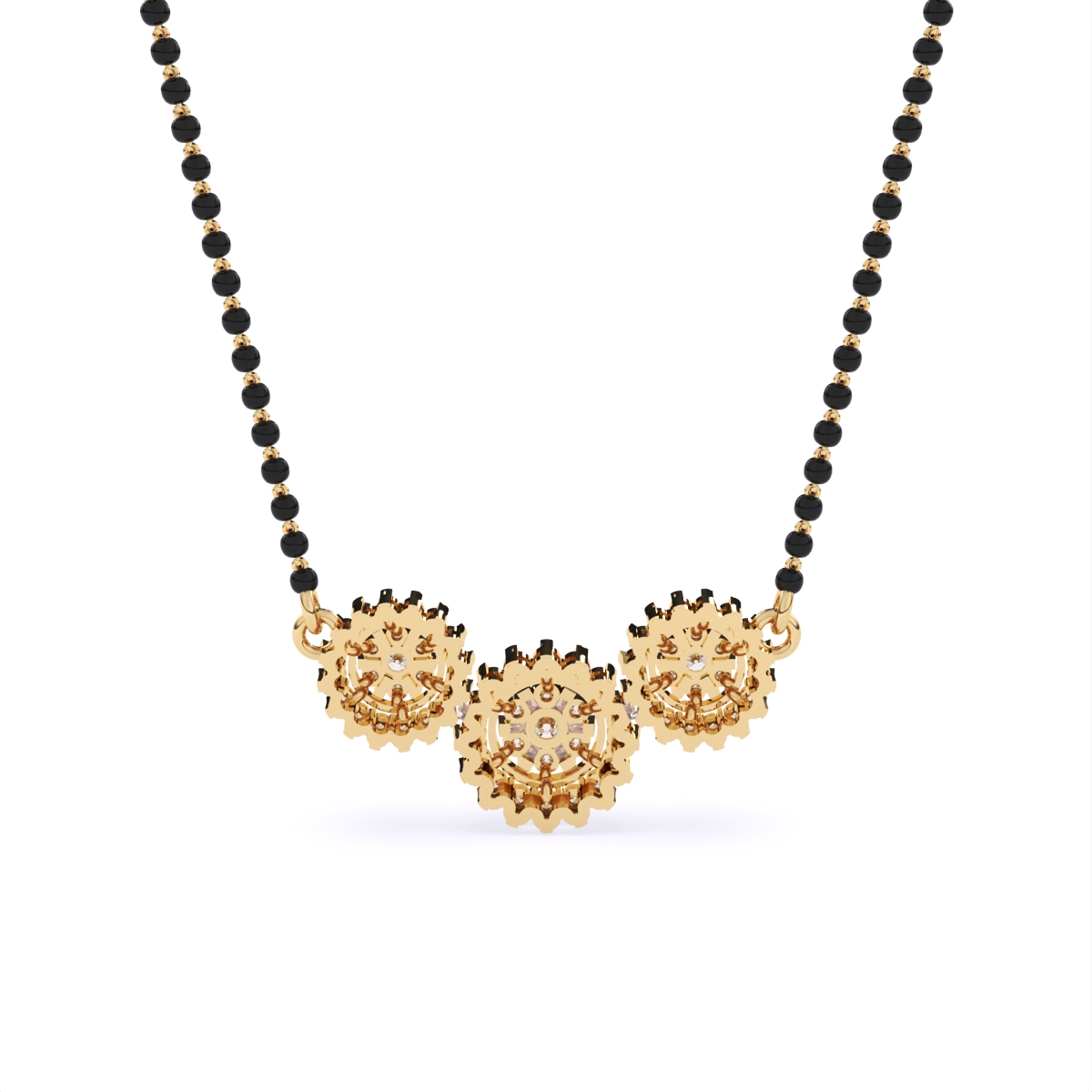 Beautiful Three Diamond-Studded Mangalsutra