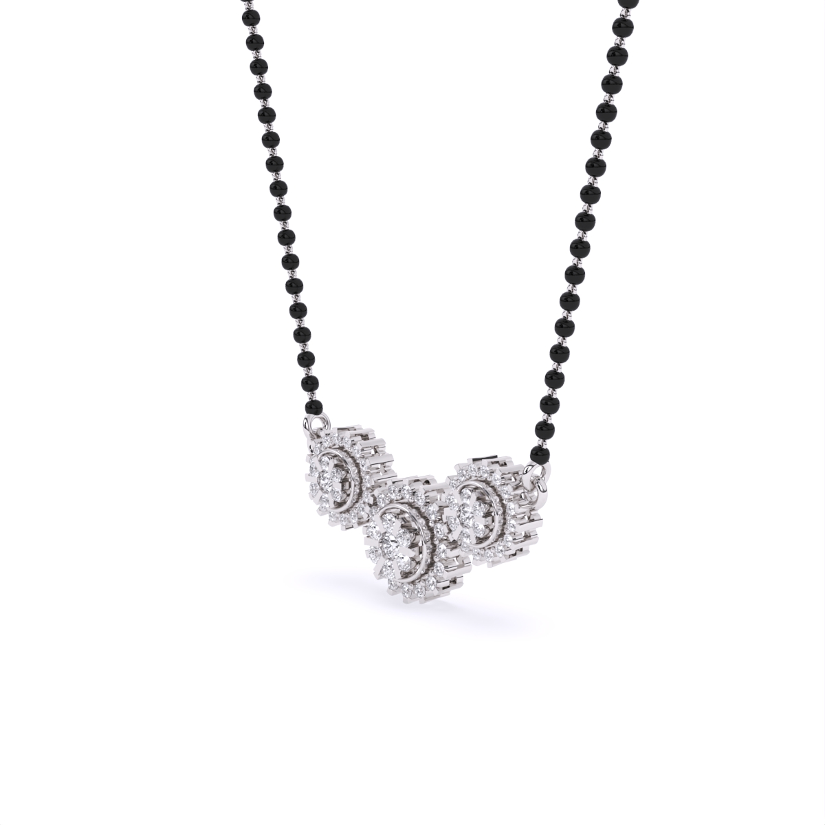 Beautiful Three Diamond-Studded Mangalsutra