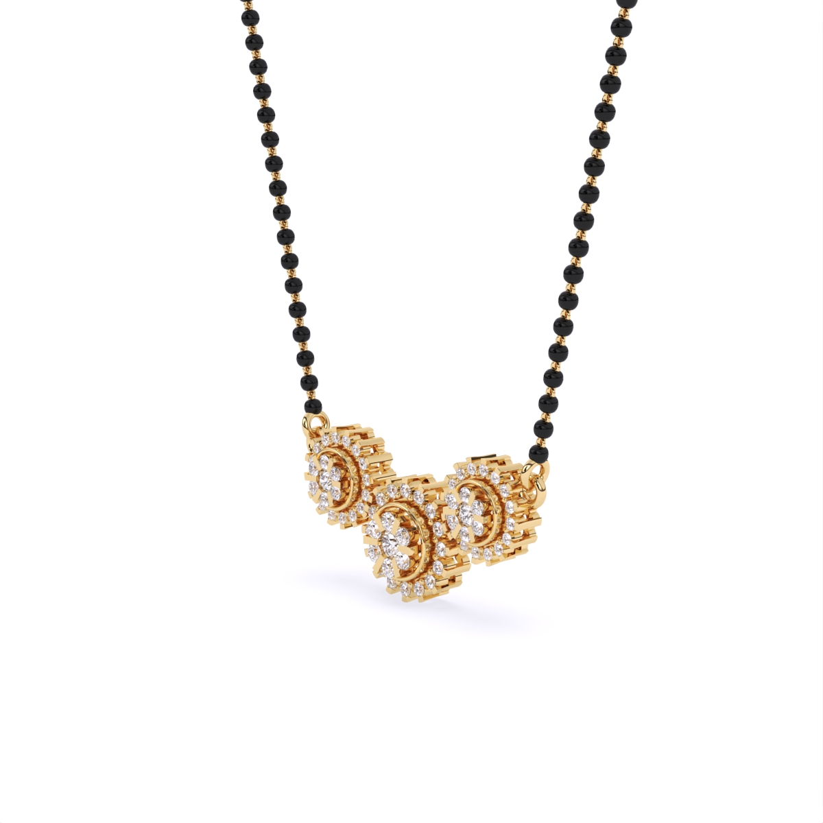 Beautiful Three Diamond-Studded Mangalsutra