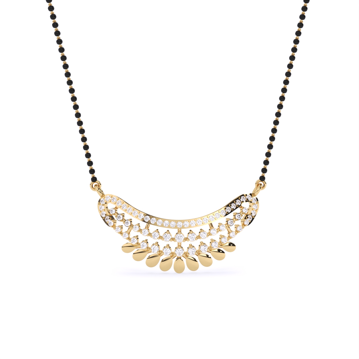 Modern Layered Small Diamond Mangalsutra