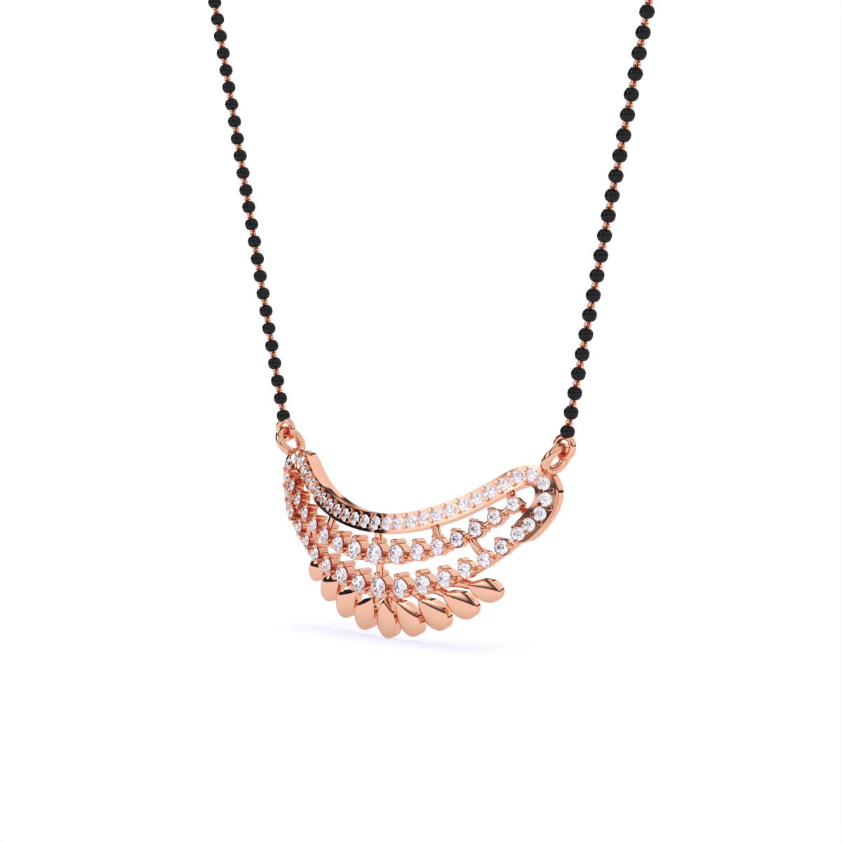 Modern Layered Small Diamond Mangalsutra