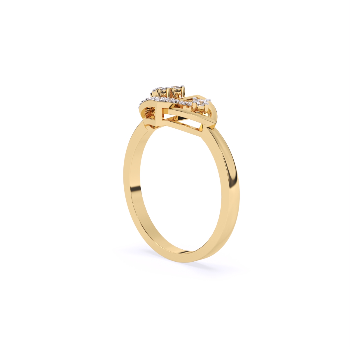 Eye-Shaped Diamond Ring with Detailing