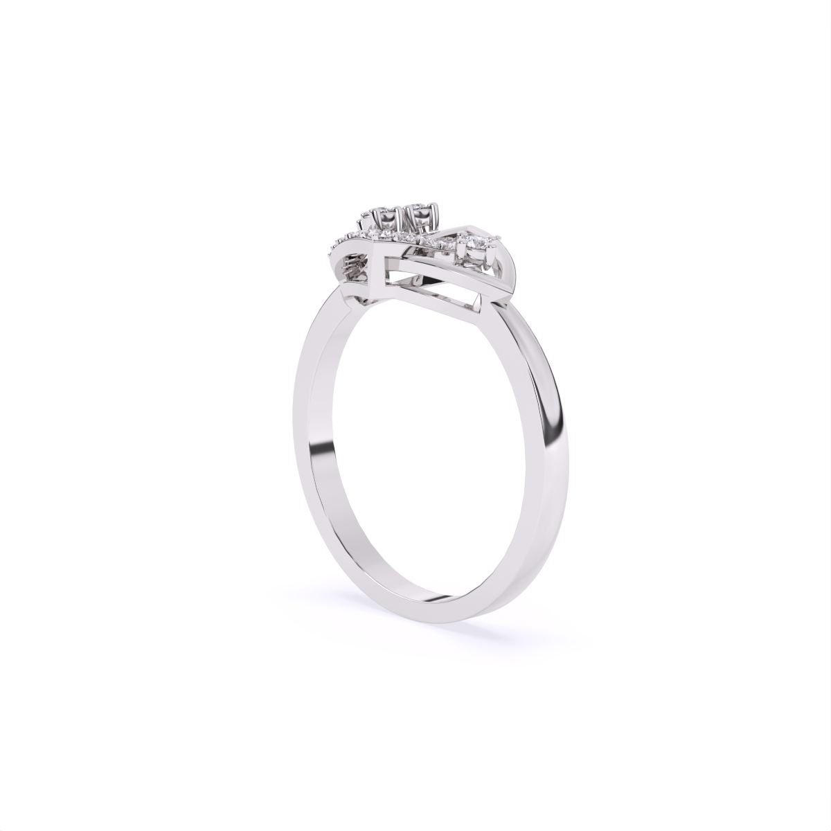 Eye-Shaped Diamond Ring with Detailing