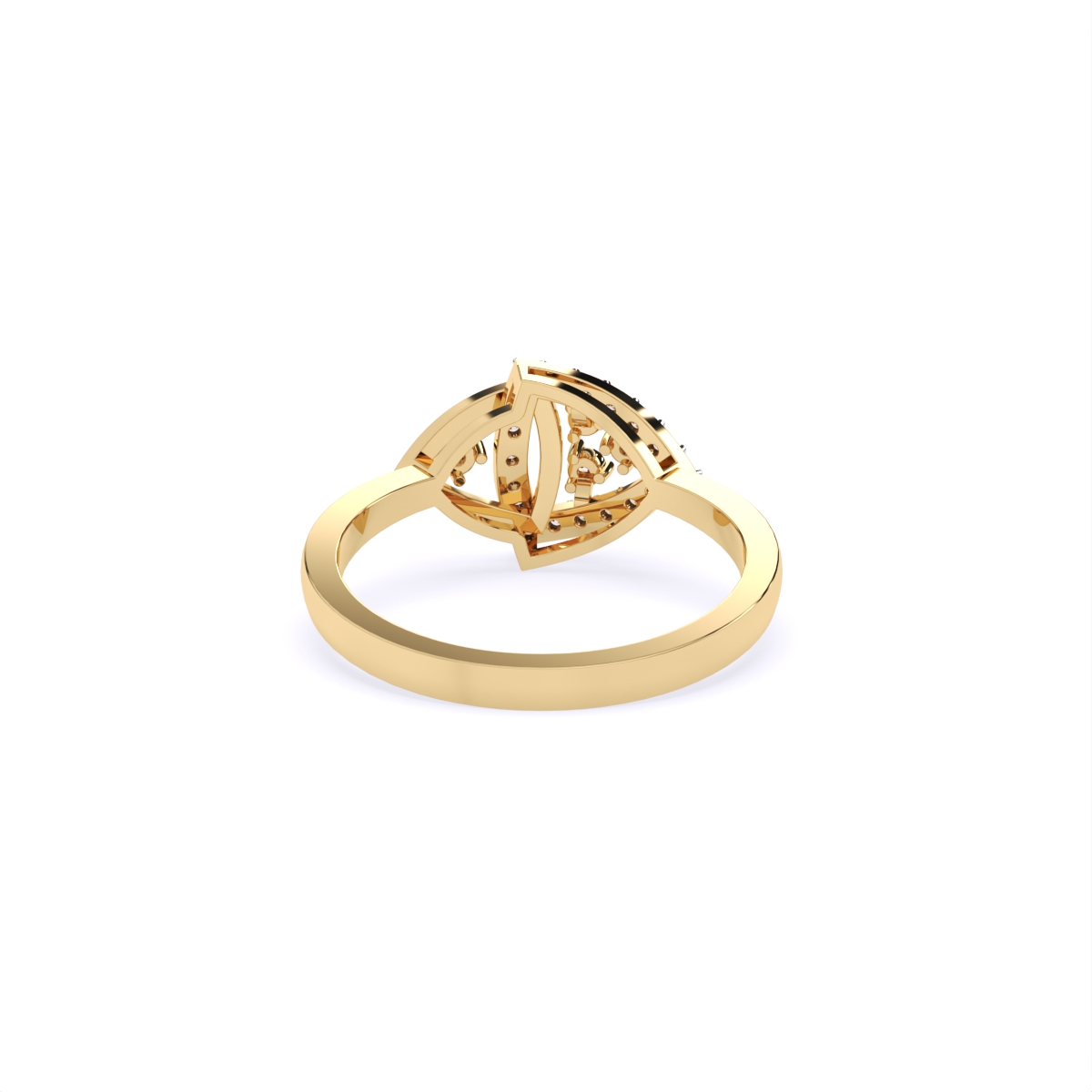 Eye-Shaped Diamond Ring with Detailing