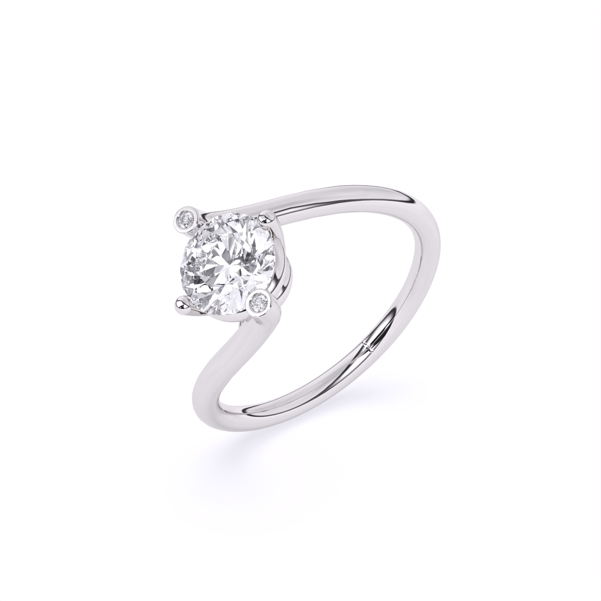 Classic Design Slim Band Solitaire Ring