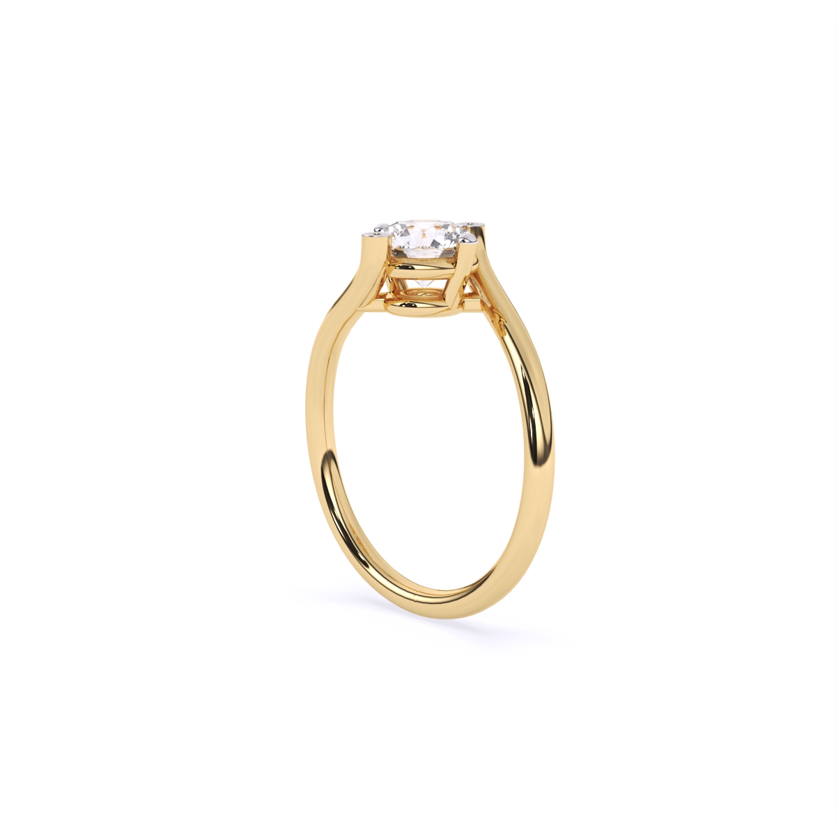 Classic Design Slim Band Solitaire Ring