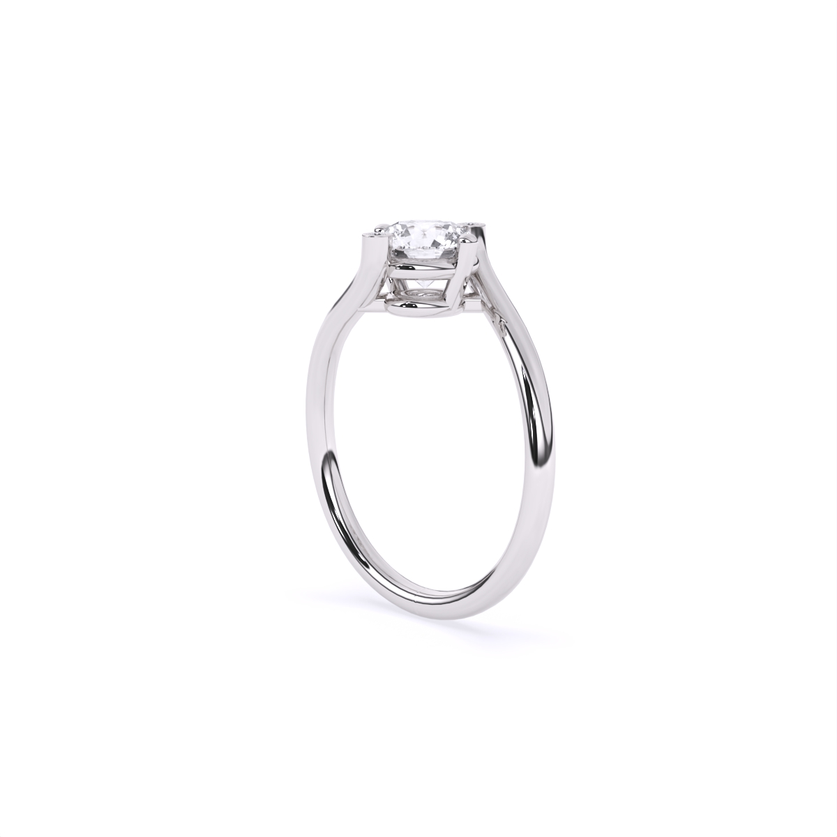 Classic Design Slim Band Solitaire Ring