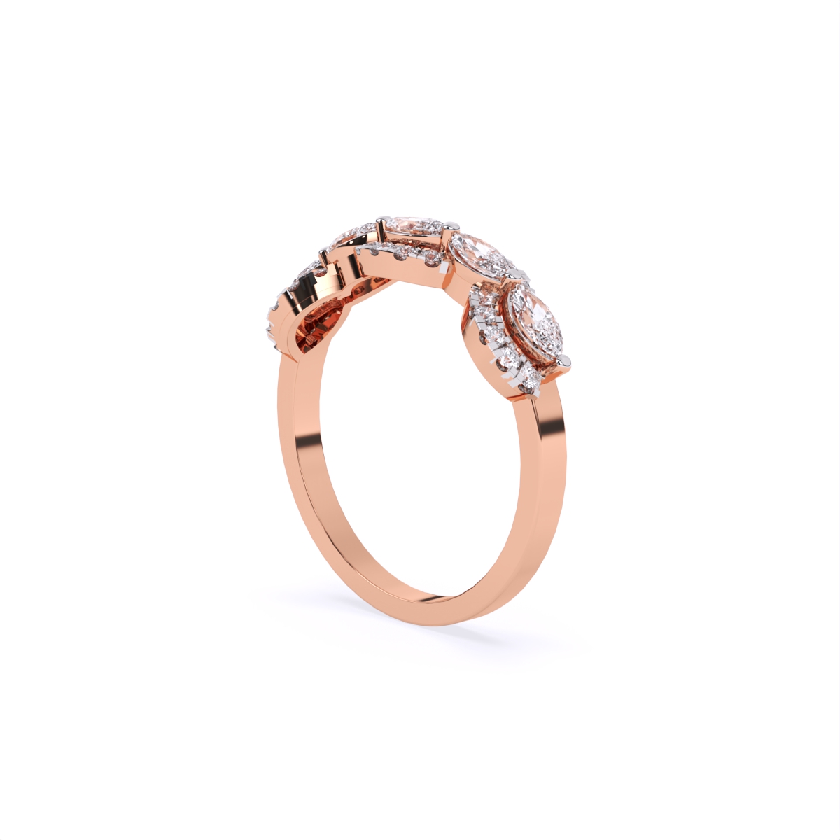Glitzy Leaf Marquise Shape Diamond Ring