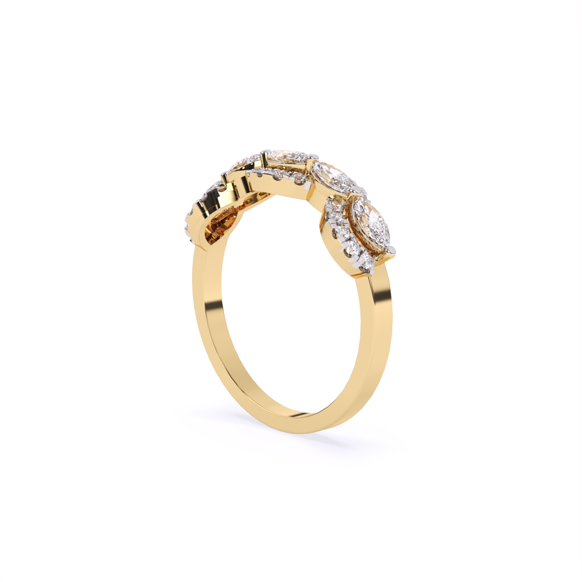 Glitzy Leaf Marquise Shape Diamond Ring