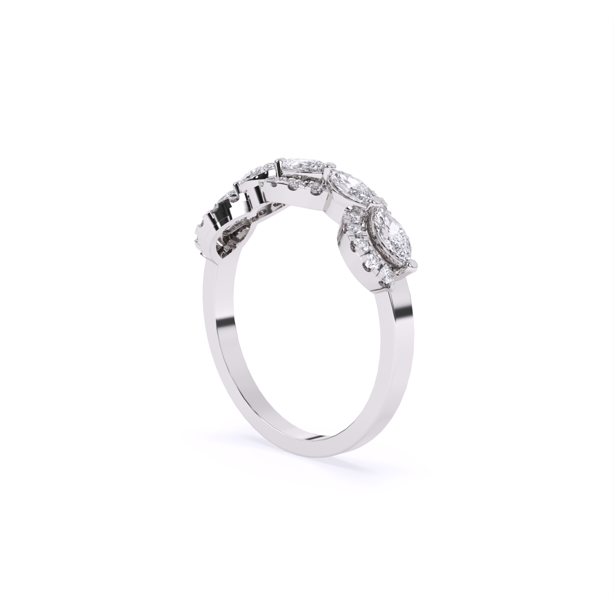 Glitzy Leaf Marquise Shape Diamond Ring