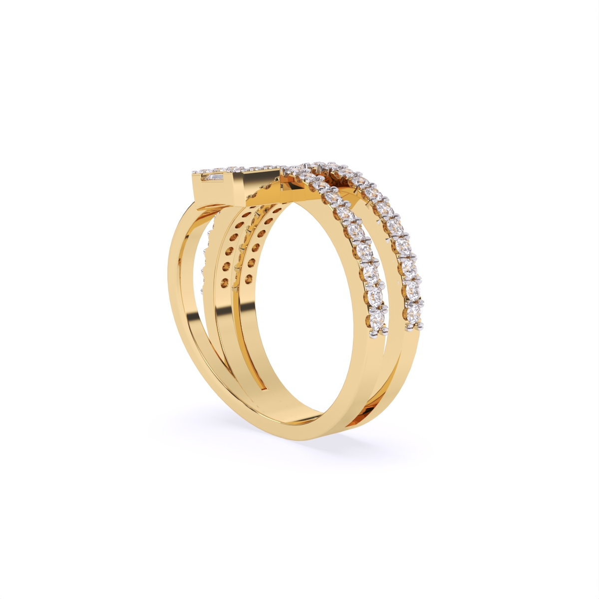 Minimal Line Baguette Center Diamond Ring