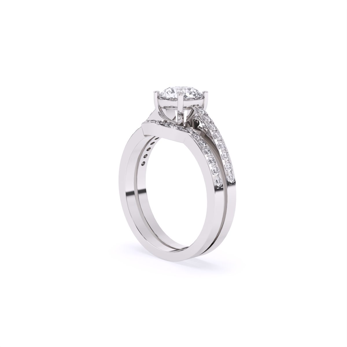 Timeless Round Cut Diamond Ring with Double Band