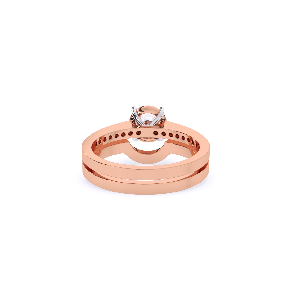 Timeless Round Cut Diamond Ring with Double Band
