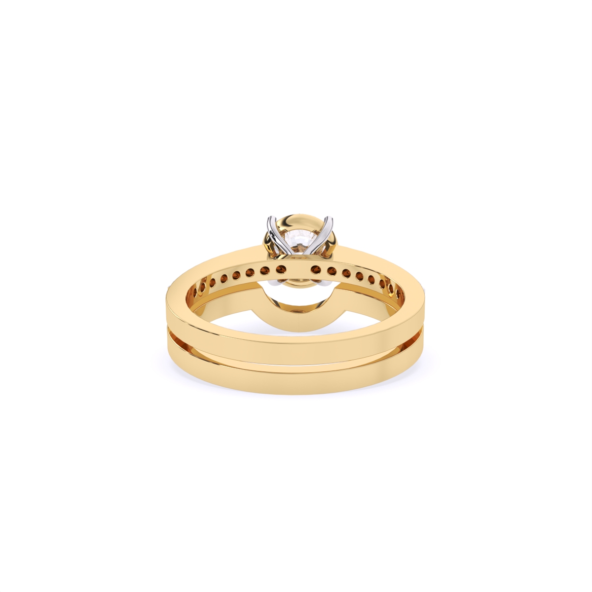 Timeless Round Cut Diamond Ring with Double Band