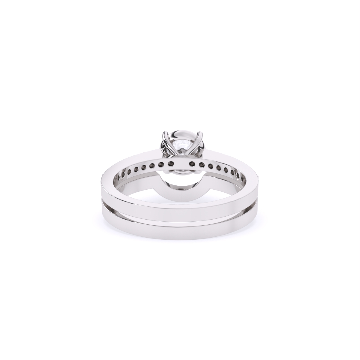 Timeless Round Cut Diamond Ring with Double Band