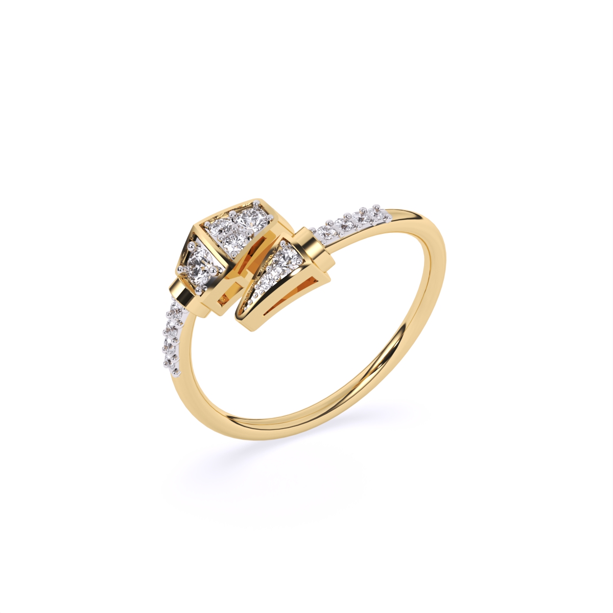 Designer Dual Shape Edge Diamond Ring