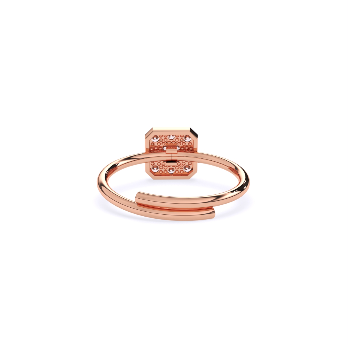 Sleek Rhodium Square Diamond Ring