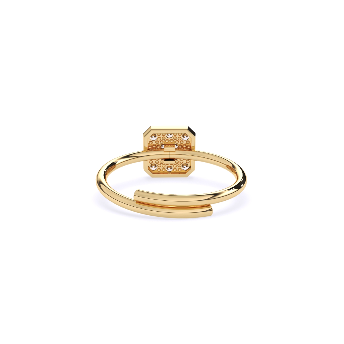 Sleek Rhodium Square Diamond Ring