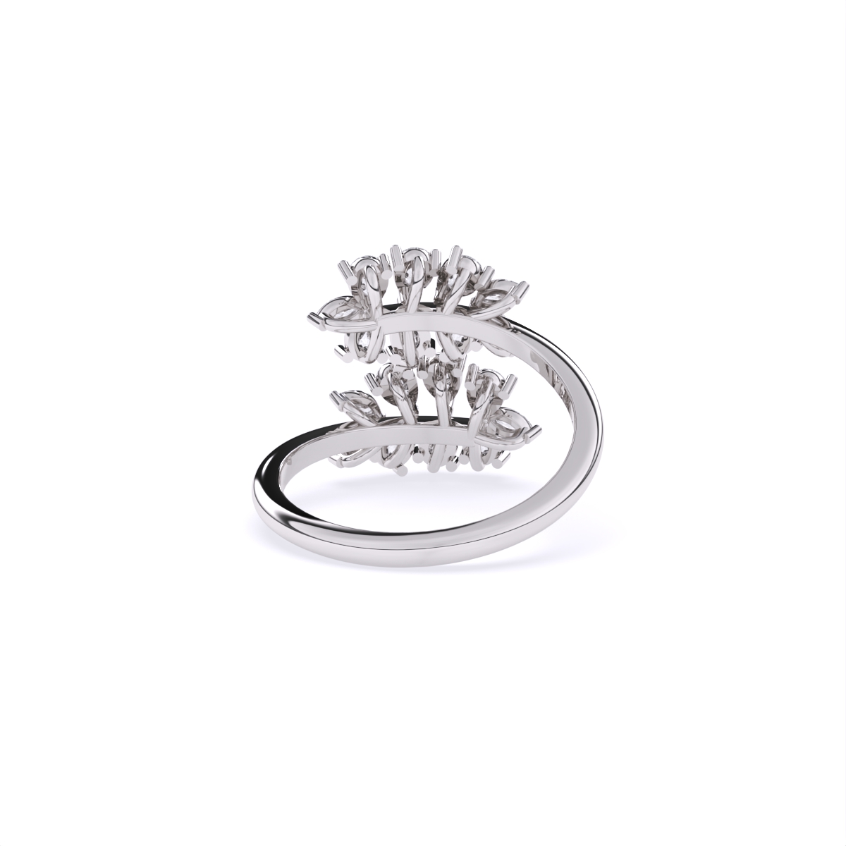 Leaf Style Diamond Cluster Ring