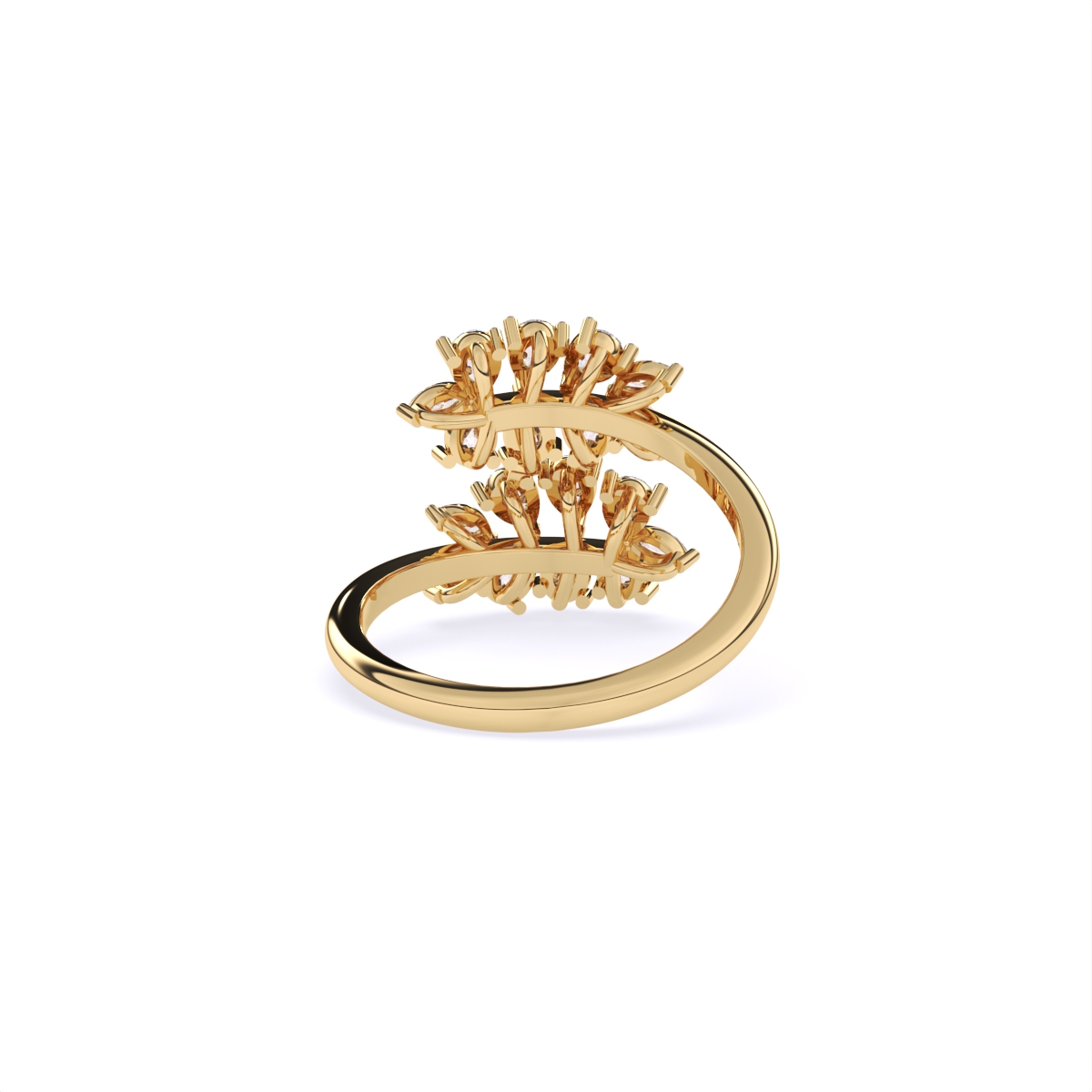 Leaf Style Diamond Cluster Ring