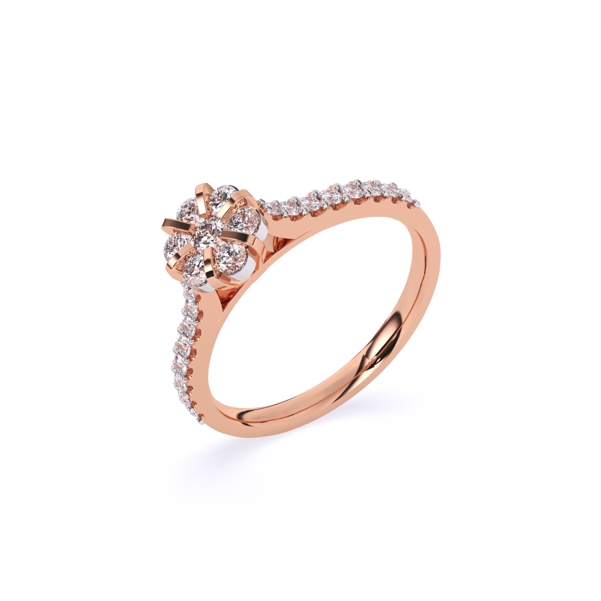 Center Blossom Mini Diamond Ring