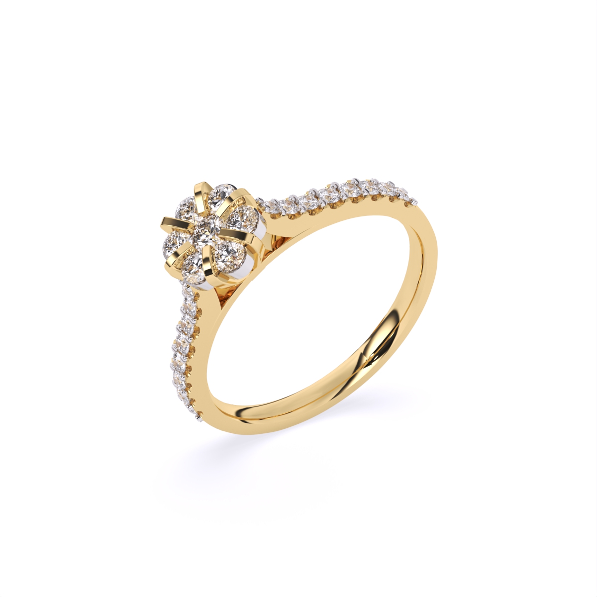 Center Blossom Mini Diamond Ring