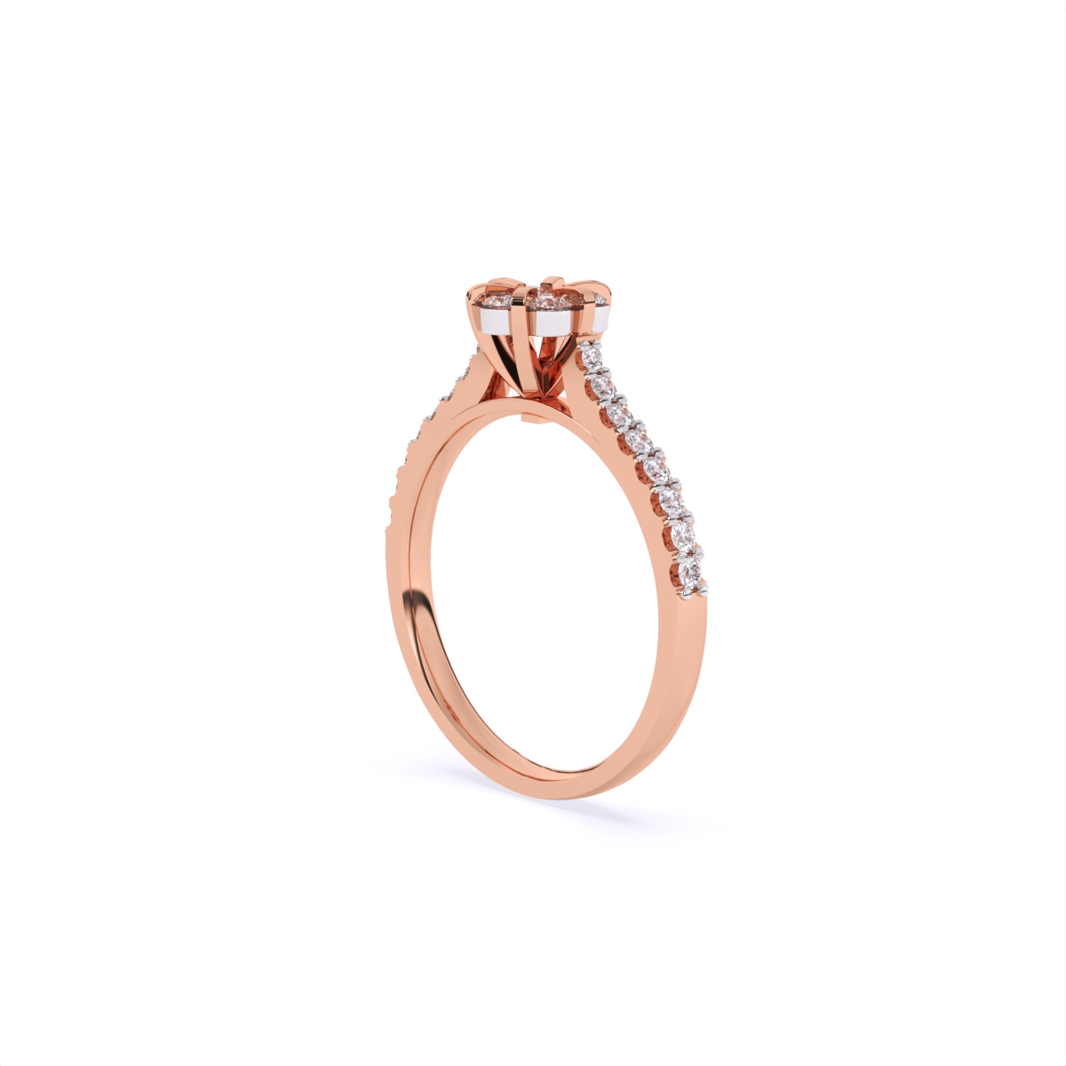 Center Blossom Mini Diamond Ring