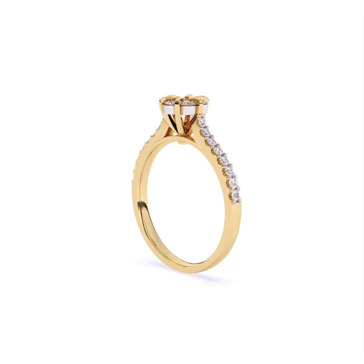 Center Blossom Mini Diamond Ring