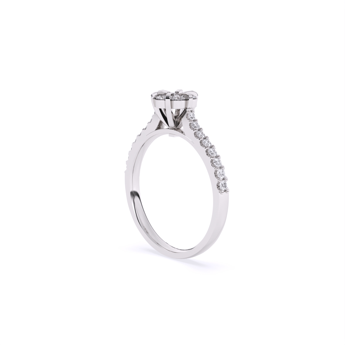 Center Blossom Mini Diamond Ring