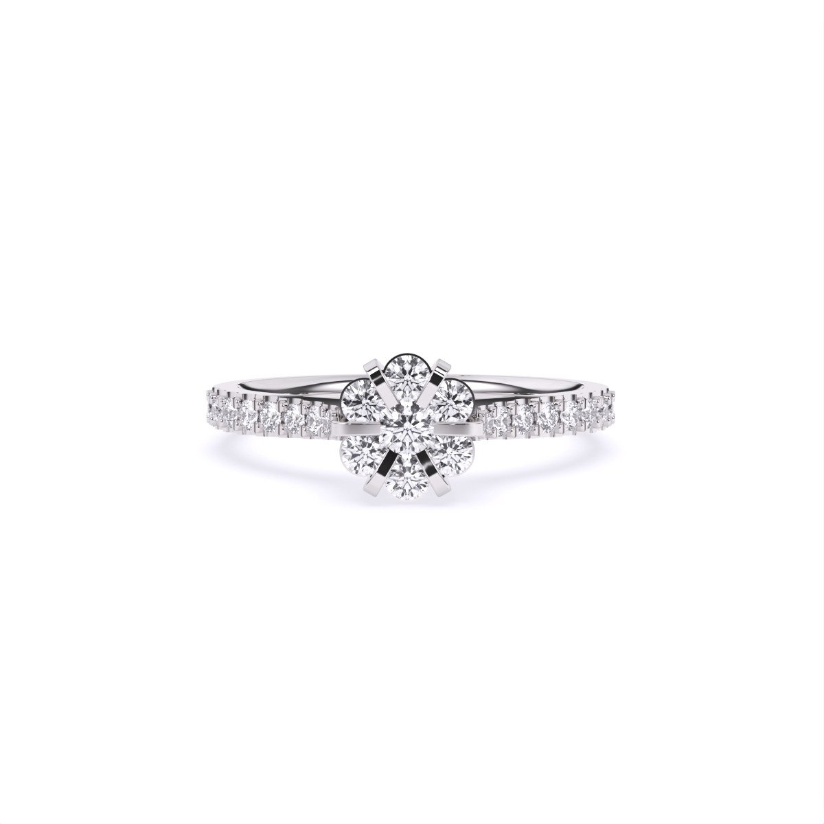 Center Blossom Mini Diamond Ring