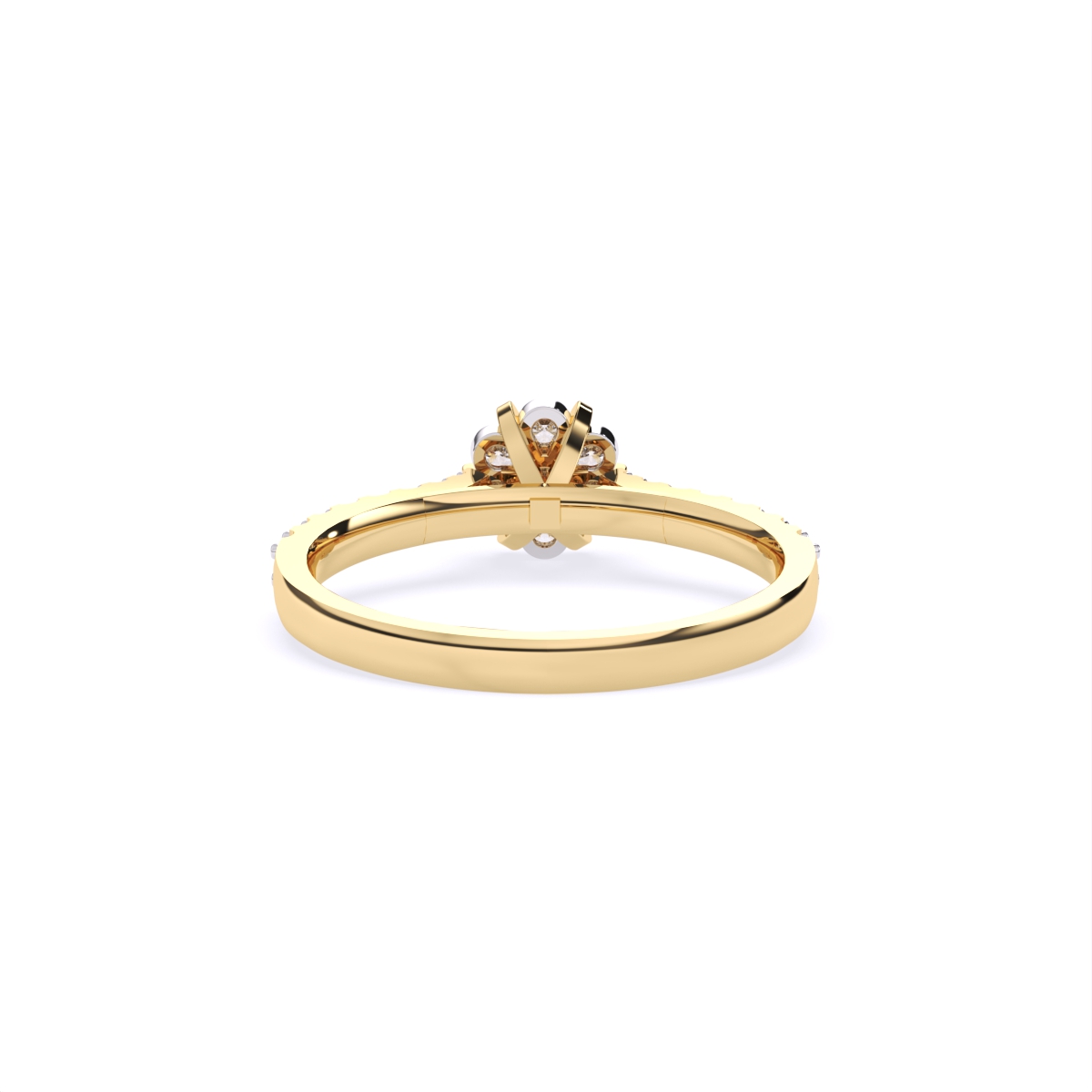 Center Blossom Mini Diamond Ring