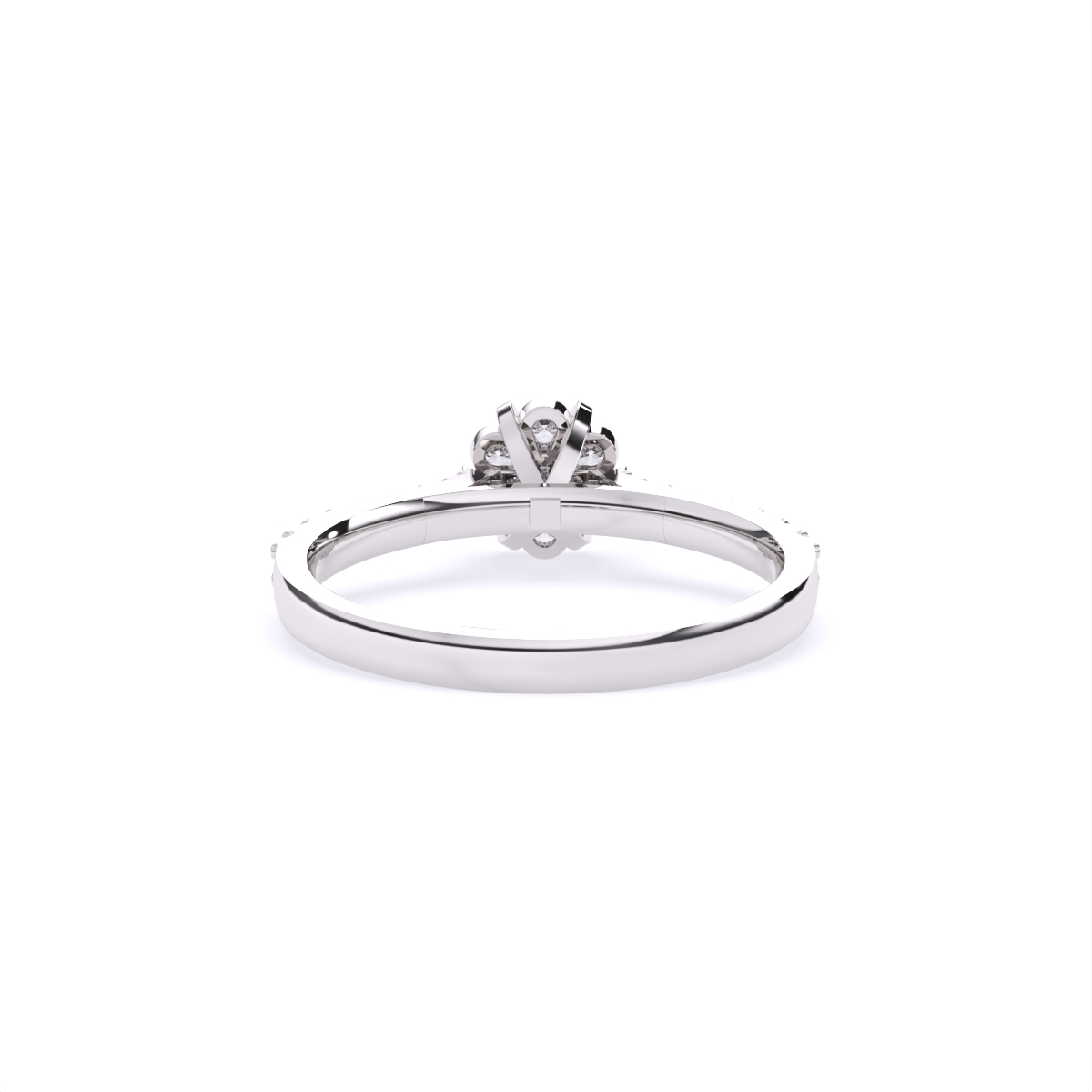 Center Blossom Mini Diamond Ring