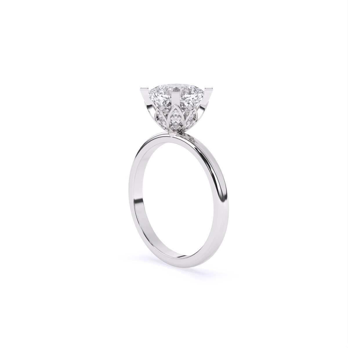 Sleek Solitaire Diamond Engagement Ring