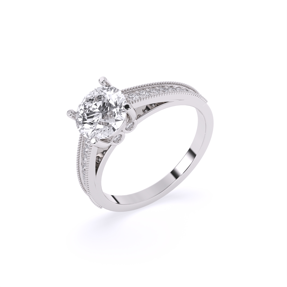 Statement Solitaire Diamond Minimal Ring