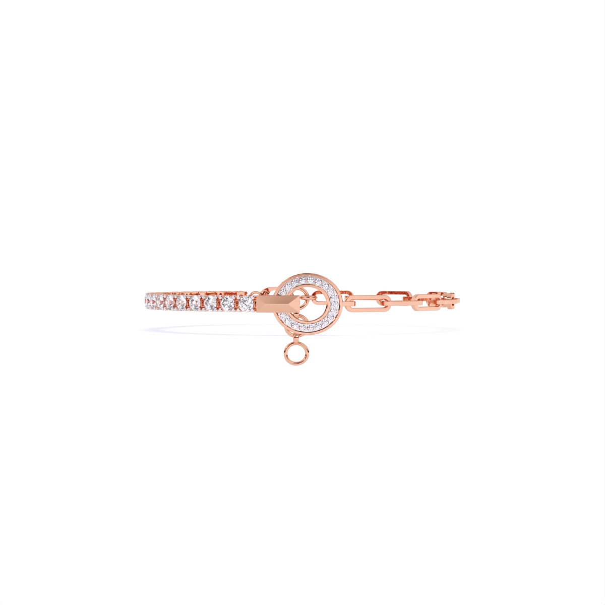 Stylish Link and Loop Diamond Bracelet