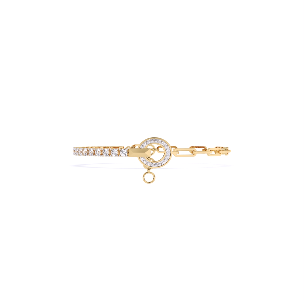 Stylish Link and Loop Diamond Bracelet