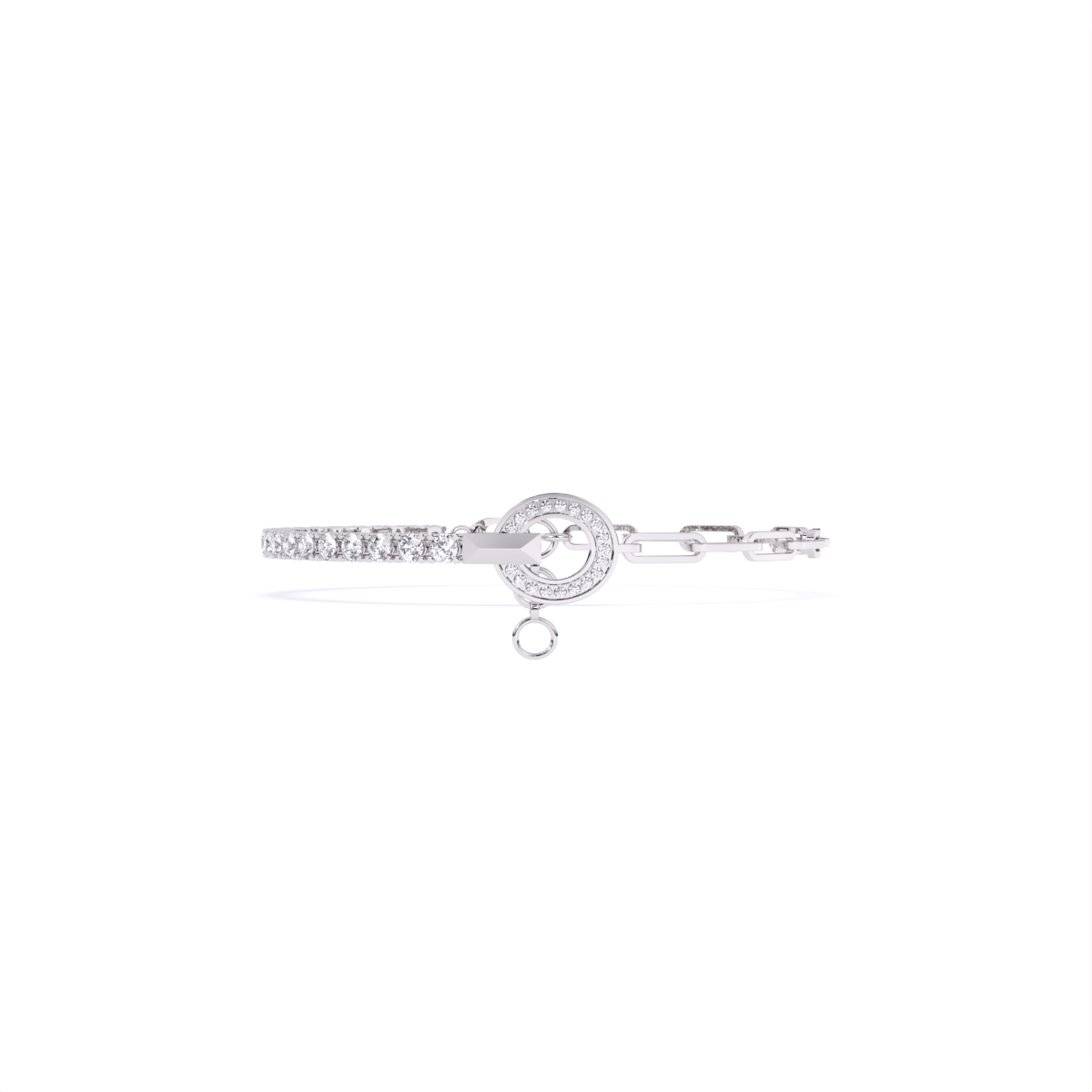 Stylish Link and Loop Diamond Bracelet