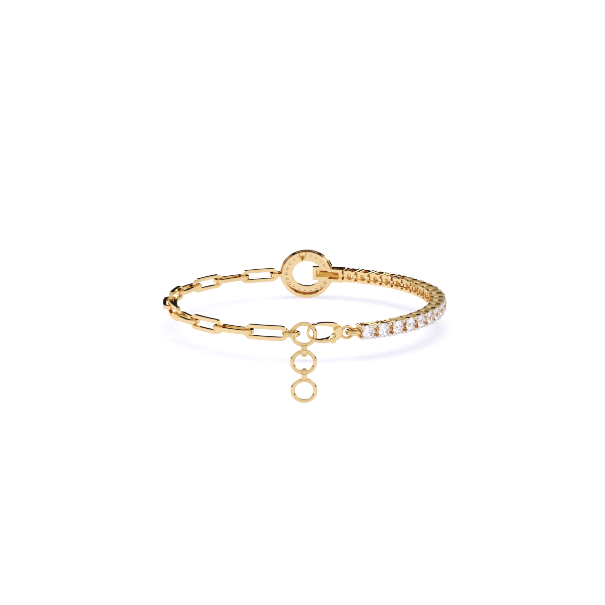 Stylish Link and Loop Diamond Bracelet