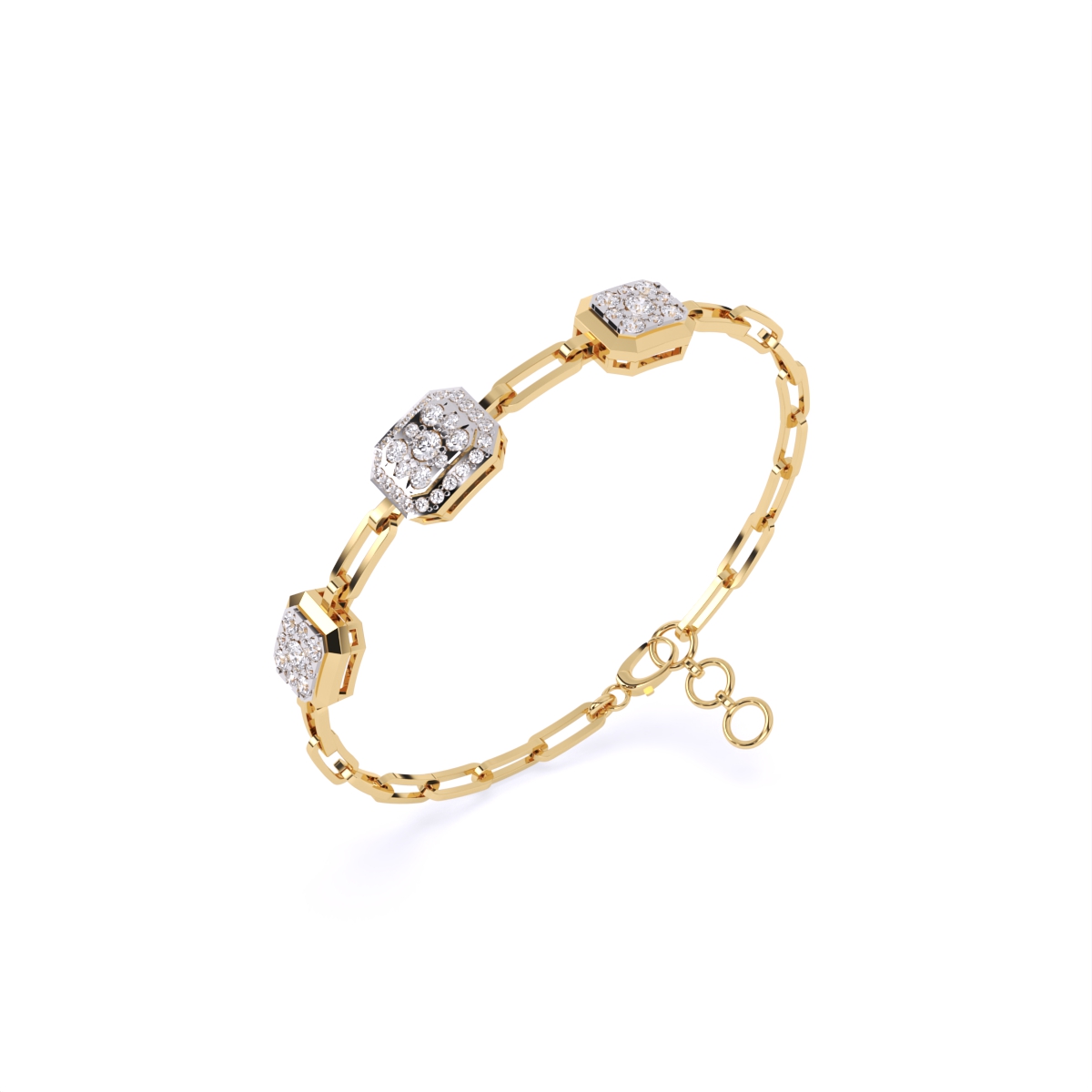 Linear Triple Accent Diamond Bracelet