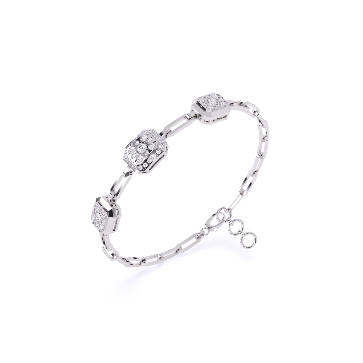 Linear Triple Accent Diamond Bracelet