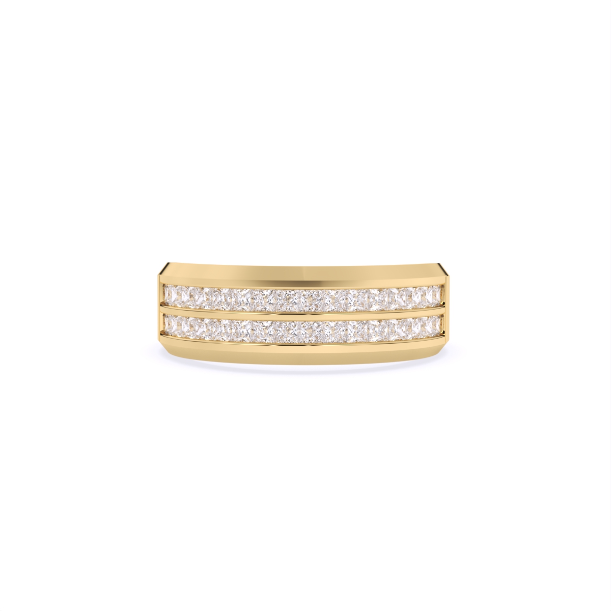 Twin Track Diamond Statement Band Ring