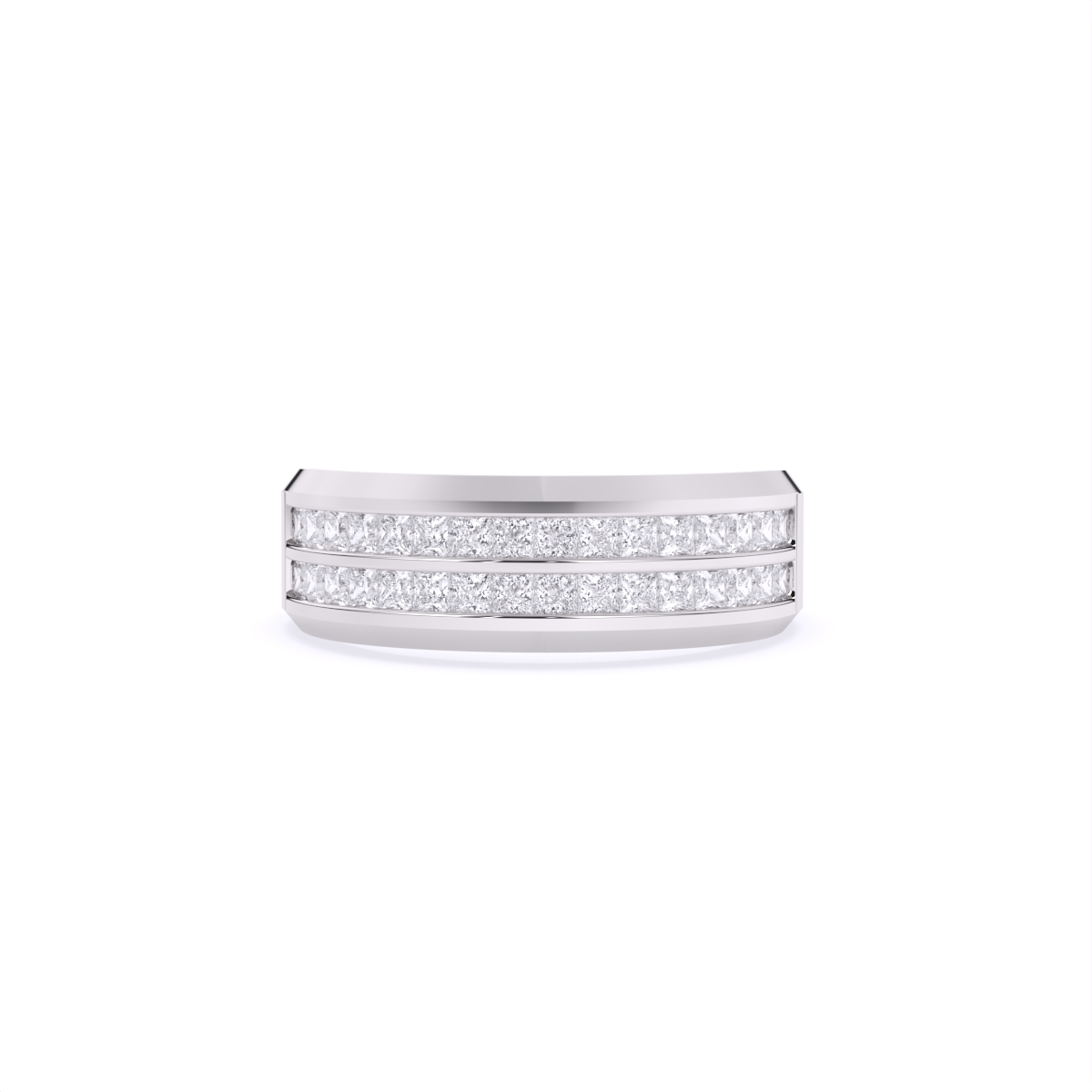 Twin Track Diamond Statement Band Ring