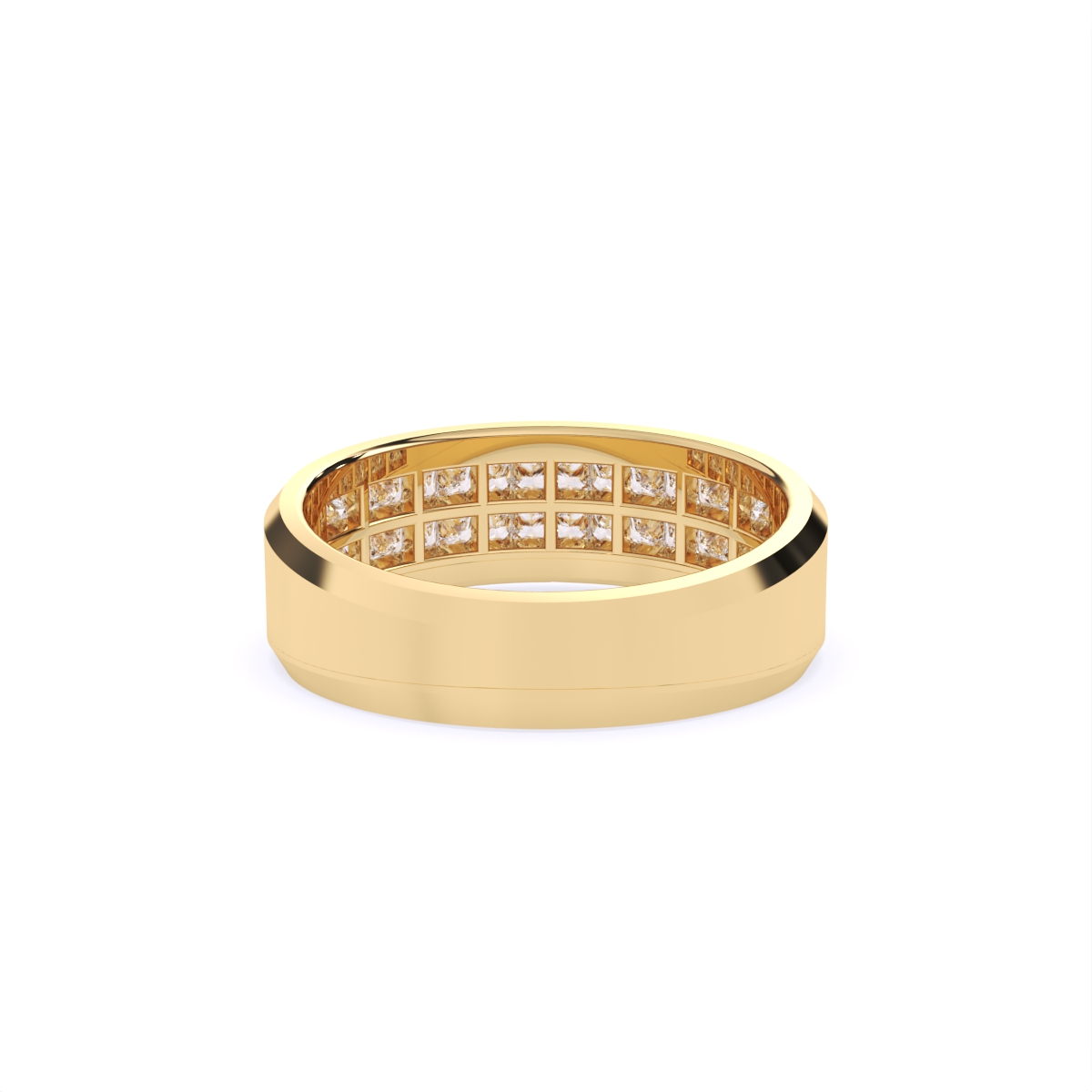 Twin Track Diamond Statement Band Ring