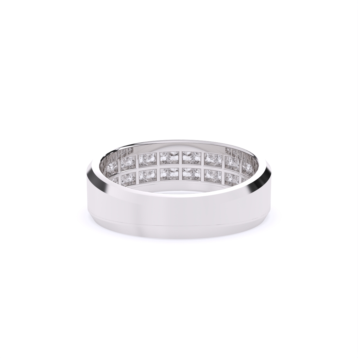 Twin Track Diamond Statement Band Ring