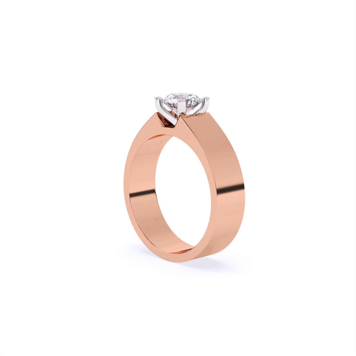 Bold Solitaire Center Stone Men’s Broad Band Ring