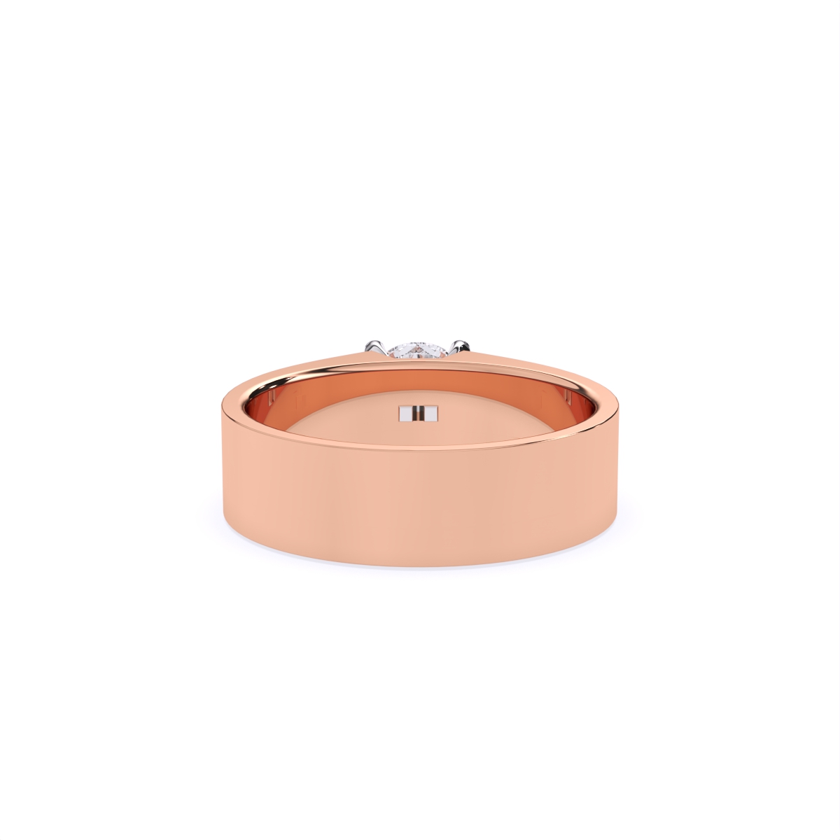 Bold Solitaire Center Stone Men’s Broad Band Ring