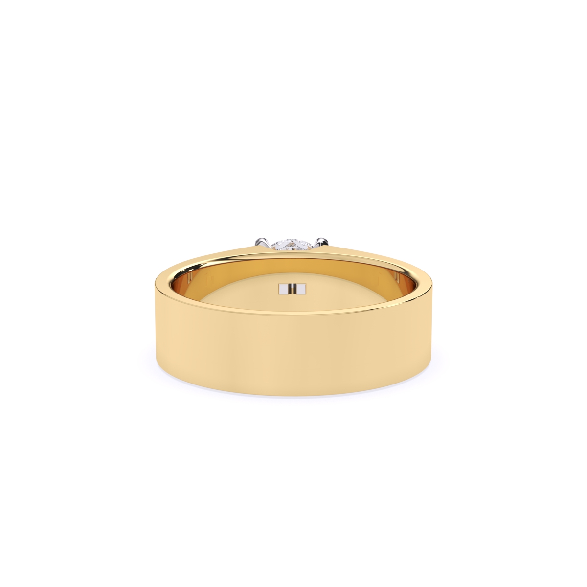 Bold Solitaire Center Stone Men’s Broad Band Ring