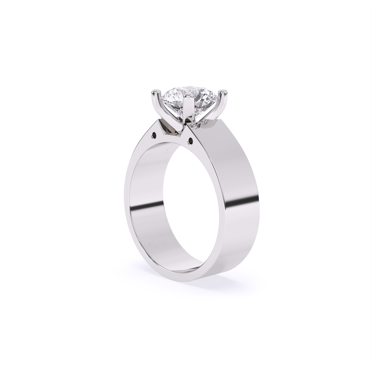 Stunning Single Solitaire Diamond Men's Ring With 2-tone Band