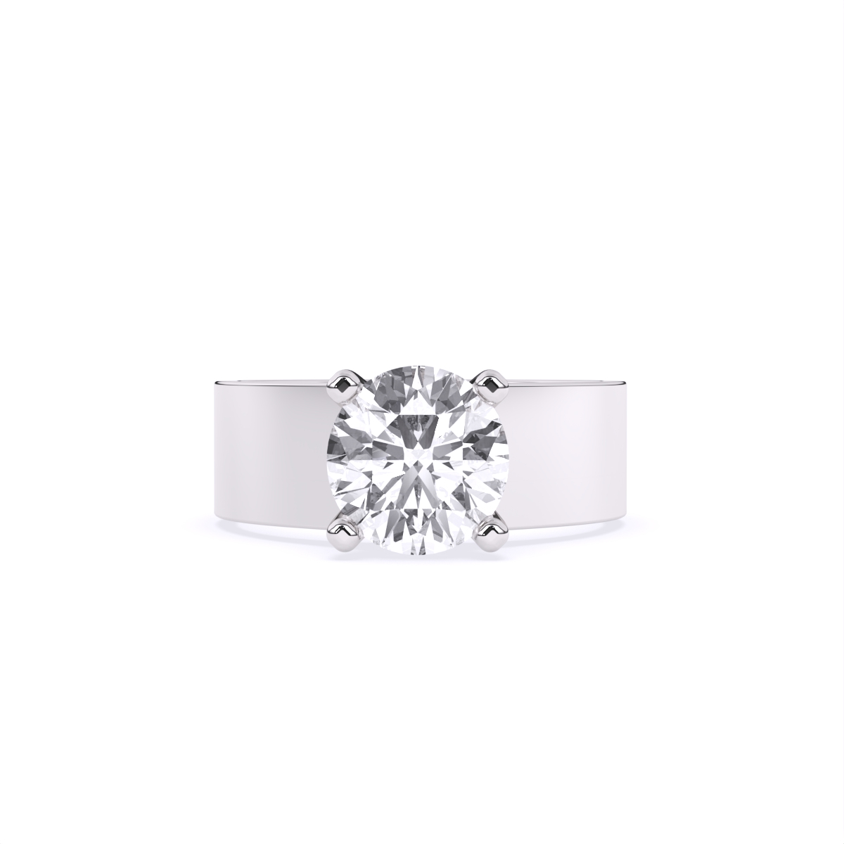 Stunning Single Solitaire Diamond Men's Ring With 2-tone Band